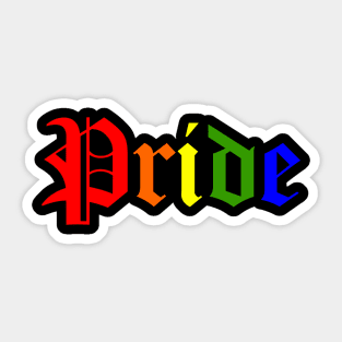 Pride Multicolour Gothic Text Sticker